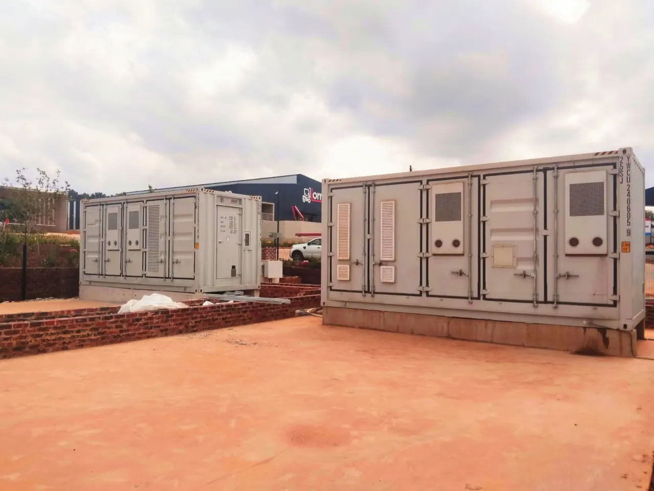 2.5MW solar PV and 3MWh BESS at an industrial park microgrid in the Lanseria area: battery storage containers